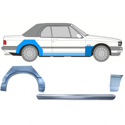 BMW 3 E30 CABRIO 1987-1994 REPARATION AV BAKSKÄRM + TRÖSKEL + STÄNKSKÄRM FÖRVÄNT / UPPSÄTTNING / HÖGER