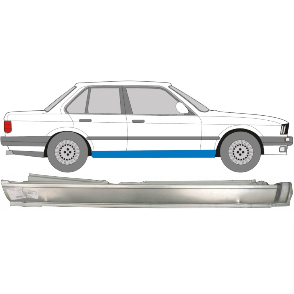 BMW 3 E30 1982-1994 4-DÖRRAR full TRÖSKELPLÅT TILL / HÖGER