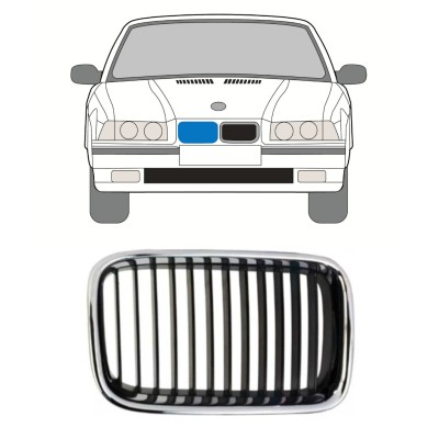 Grill för BMW 3 E36 1990-1995 / Höger 16295