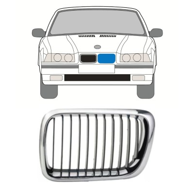 Grill för BMW 3 E36 1996-2000 / Vänster 16298