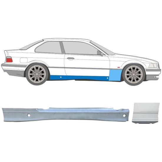 Tröskel + fram skärm reparationspanel för BMW 3 E36 1990-2000 / Höger / COUPE / Set 17021