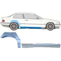Hel tröskel + bak skärm reparationspanel för BMW 3 E36 1990-2000 / Höger / COUPE / Set 17023