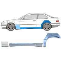 Tröskel + fram skärm reparationspanel för BMW 3 E36 1990-2000 / Vänster / COUPE / Set 17026