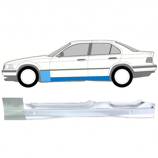 BMW 3 E36 1990-2000 STÄNKSKÄRM FÖRVÄNT + TRÖSKELPLÅT TILL / UPPSÄTTNING / VÄNSTER