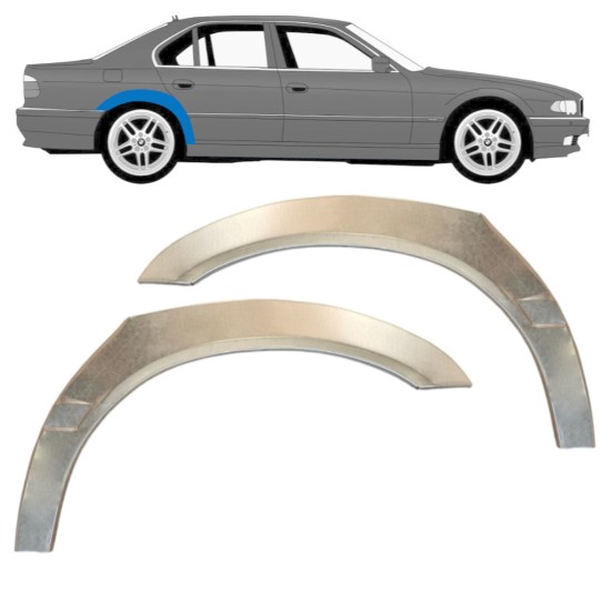 Sidovägg hjulhuskant för BMW 7 E38 1994-2001 / Vänster+Höger / Set 14832