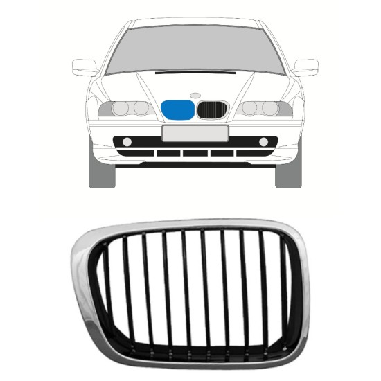 Grill för BMW 3 E46 1998-2006 / Höger 16299