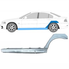 Hel tröskel + bak skärm reparationspanel för BMW 3 E46 1998-2006 / Vänster / Set 11244
