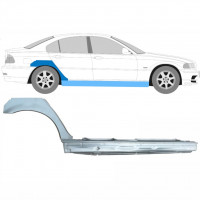 Tröskelplåt + sidovägg hjulhuskant för BMW E46 3 1998-2005 / Höger / Set 11243