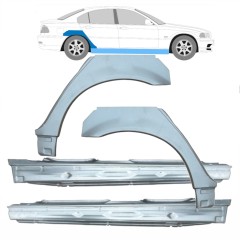 Hel tröskel + bak skärm reparationspanel för BMW 3 E46 1998-2006 / Set 11245