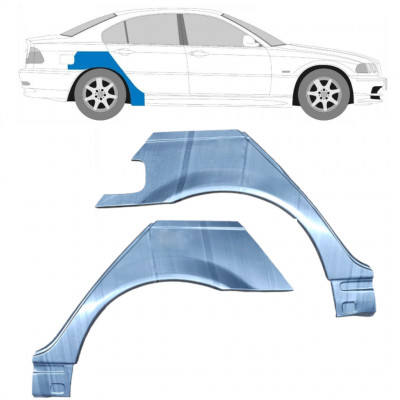 Sidovägg hjulhuskant för BMW E46 3 1998-2005 / Vänster+Höger / Set 6204