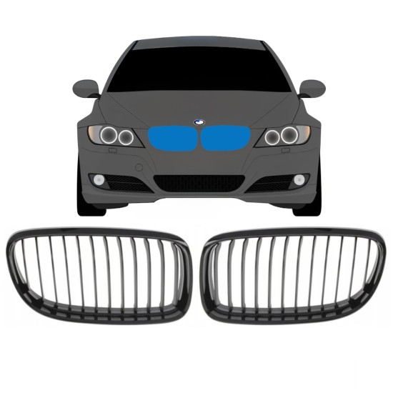 Grill för BMW 3 E90 2008-2012 / Vänster+Höger / Set 16305