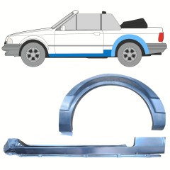 Tröskelplåt + sidovägg hjulhuskant för Ford Escort 1986-1990 / Vänster / CABRIO / Set 12587