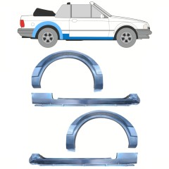 Tröskelplåt + sidovägg hjulhuskant för Ford Escort 1986-1990 / CABRIO / Set 12588