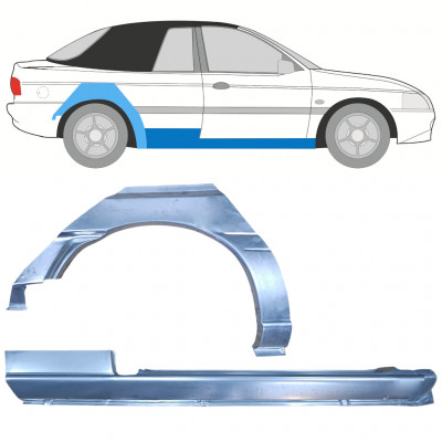 FORD ESCORT 1990-2000 CABRIO TRÖSKEL + REPARATION AV BAKSKÄRM / UPPSÄTTNING / HÖGER