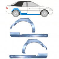 Tröskelplåt + sidovägg hjulhuskant för Ford Escort 1990-2000  CABRIO / Set 12591