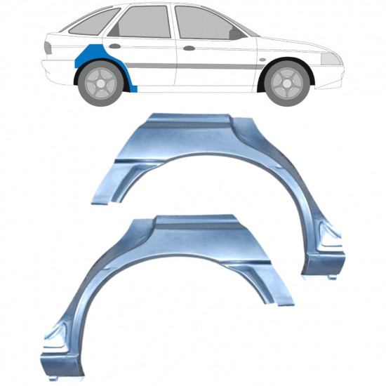 Sidovägg hjulhuskant för Ford Escort 1995-2000 / Vänster+Höger / Set 9776