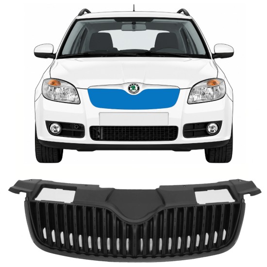 Svart grill för Skoda Fabia II 2007-2010 7524