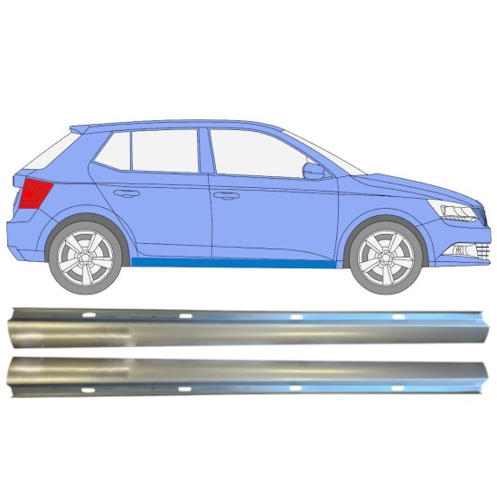 Nedre tröskelplåt reparationspanel för Skoda Fabia 2014- / Vänster+Höger / Set 14817 Nedre tröskelplåt reparationspanel för Skoda Fabia 2014- / Vänster+Höger / Set 14817