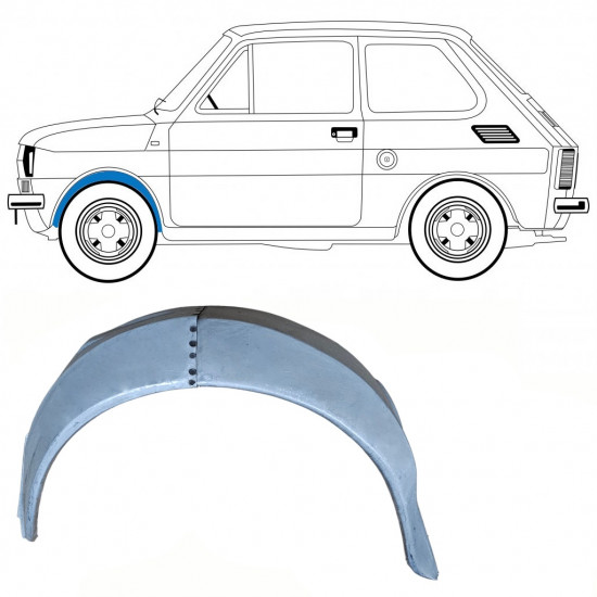 Inre fram skärm reparationspanel för Fiat 126p 1972-1978 / Vänster 10216