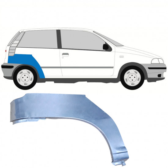 FIAT PUNTO 1 1993-1999 3 DÖRRAR REPARATION AV BAKSKÄRM / HÖGER