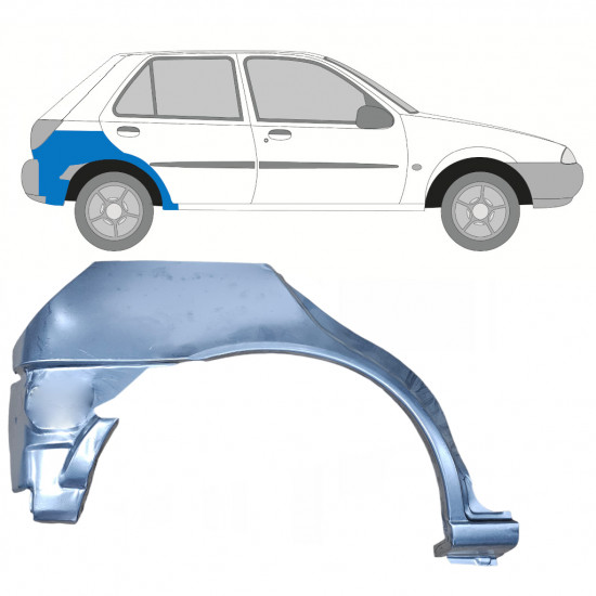 Sidovägg hjulhuskant för Ford Fiesta 1995-1999 / Höger 11021