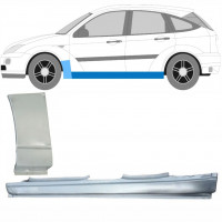 Tröskel + fram skärm reparationspanel för Ford Focus 1998-2007 / Vänster / Set 8734