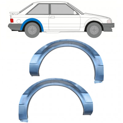 FORD ESCORT 1980-1986 3 DÖRRAR BAKRE STÄNKSKYDD REPARATIONSPANEL / UPPSÄTTNING