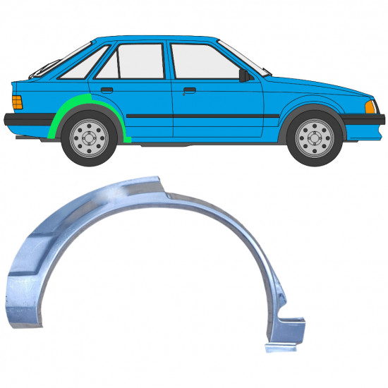 Sidovägg hjulhuskant för Ford Escort 1980-1986 / Höger 7820