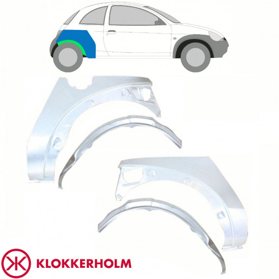 Inre + yttre bak skärm reparationspanel för Ford KA 1996-2008 / Set 10777