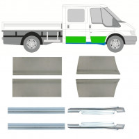 Tröskel + dörr reparationspanel för Ford Transit 2000-2013 / Vänster+Höger / Dubbelkabin / Set 9699