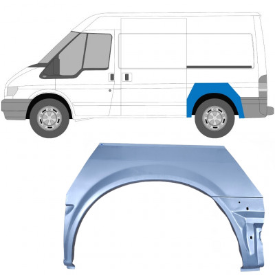 FORD TRANSIT 2000-KORT HJULBAS REPARATION AV BAKSKÄRM / VÄNSTER