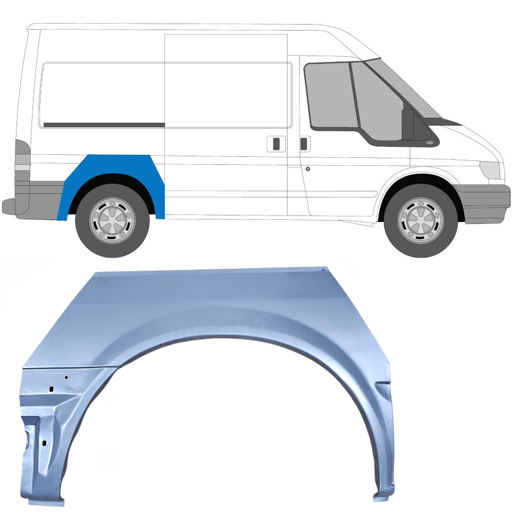 Sidovägg hjulhuskant för Ford Transit 2000- / SWB / Höger 7156