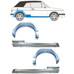 Tröskelplåt + sidovägg hjulhuskant för Volkswagen Golf 1 1974-1985 / CABRIO / Set 12579