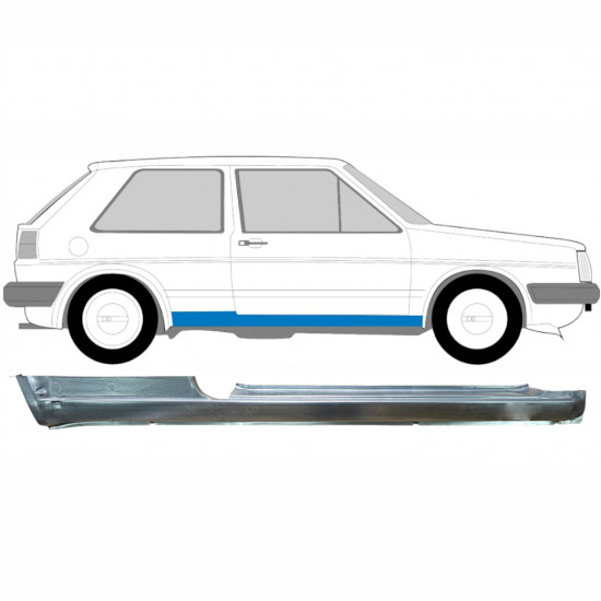 VW GOLF 2 1982- 3 DÖRRAR TRÖSKELPLÅT TILL / HÖGER