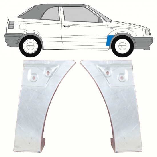 Reparationspanel till framskärm för VW Golf 3 1993-1998 / Vänster+Höger / CABRIO / Set 10199