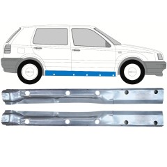 Inre tröskel reparationspanel för Volkswagen Golf 3 1991-1998 / Vänster+Höger / Set 12509