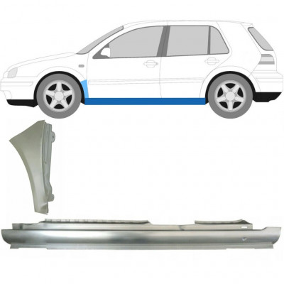 VW GOLF 4 1997- 5 DÖRRAR TRÖSKELPLÅT TILL + STÄNKSKÄRM FÖRVÄNT / VÄNSTER