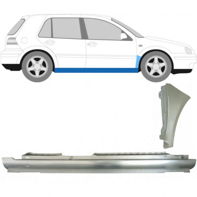 VW GOLF 4 1997- 5 DÖRRAR TRÖSKELPLÅT TILL + STÄNKSKÄRM FÖRVÄNT / HÖGER