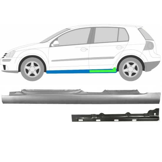 Reparationspanel för inre och yttre tröskel för Volkswagen Golf 5 2003-2009 / Vänster / Set 11139
