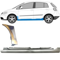 Tröskel + fram skärm reparationspanel för Volkswagen Golf Plus 2005-2013 / Vänster / Set 10381