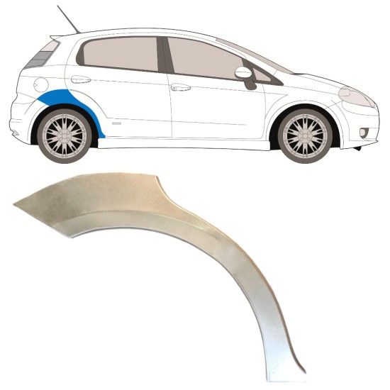 Sidovägg hjulhuskant för Fiat Grande Punto Evo 2005- / Höger 14759 Sidovägg hjulhuskant för Fiat Grande Punto Evo 2005- / Höger 14759