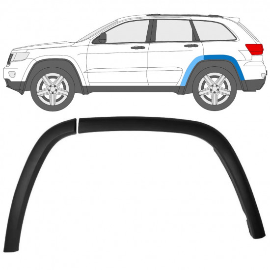 Prydnadslist stänkskärm list för Jeep Grand Cherokee 2010-2021 / Vänster / Set 12951