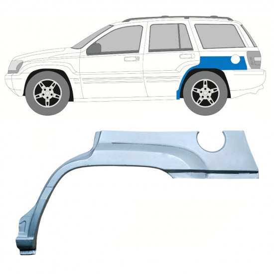 Sidovägg hjulhuskant för Jeep Grand Cherokee 1998-2005 / Vänster 7668