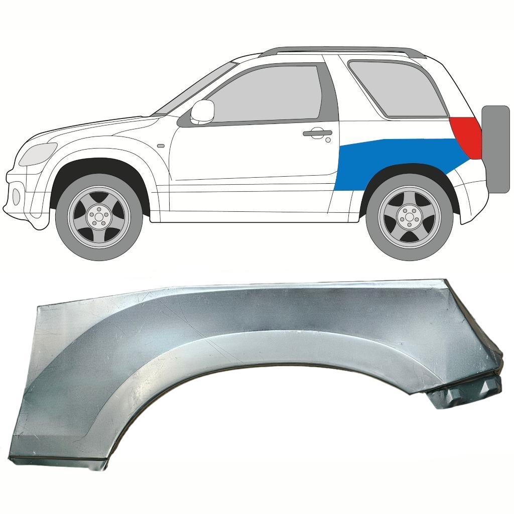 Övre Del Av Bak Skärm Reparationspanel För Suzuki Grand Vitara 2005-2012 / Vänster 8508