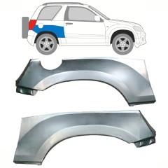 Övre del av bak skärm reparationspanel för Suzuki Grand Vitara 2005-2014 / Vänster+Höger / Set 10267