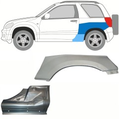 Tröskelplåt + sidovägg hjulhuskant för Suzuki Grand Vitara 2005-2014 / Vänster / Set 10841
