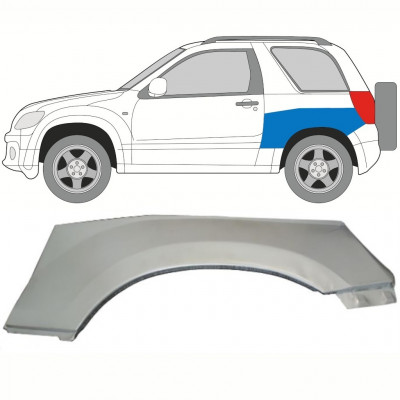 Övre del av bak skärm reparationspanel för Suzuki Grand Vitara 2005-2012 / Vänster 8508