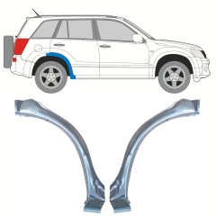 Fram del av bak skärm för Suzuki Grand Vitara 2005-2014 / Vänster+Höger / Set 10177