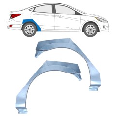 Sidovägg hjulhuskant för Hyundai Accent 2010- / Vänster / Höger / Set 12804