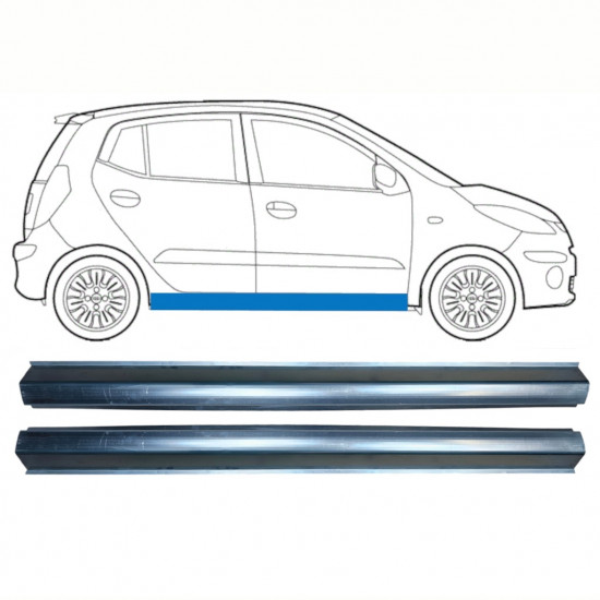 Tröskelplåt reparationspanel för Hyundai I10 2008-2013 / Vänster = Höger (symmetrisk) / Set 10237